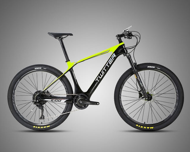 27.5Inch Carbon Fiber Mountain Electric Bicycle Disc Brake 27.5*2.1 Tires 11 Speed Electric Bicycle E-Bike Power-Assisted