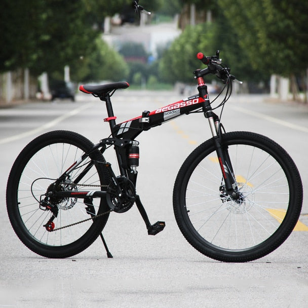 21/24/27/30 Speeds Folding Mountain Bike 24/26 Inch Fat Bike Disc Brake Shock Absorption Fat Tire Snow Bicycle Road Racing Bike