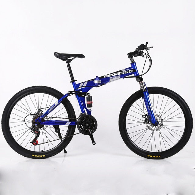21/24/27/30 Speeds Folding Mountain Bike 24/26 Inch Fat Bike Disc Brake Shock Absorption Fat Tire Snow Bicycle Road Racing Bike