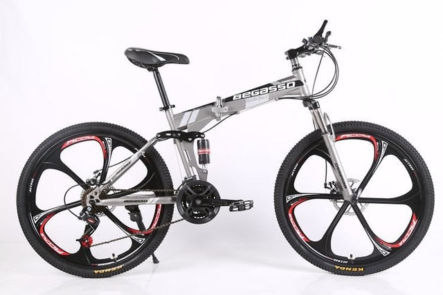 21/24/27/30 Speeds Folding Mountain Bike 24/26 Inch Fat Bike Disc Brake Shock Absorption Fat Tire Snow Bicycle Road Racing Bike